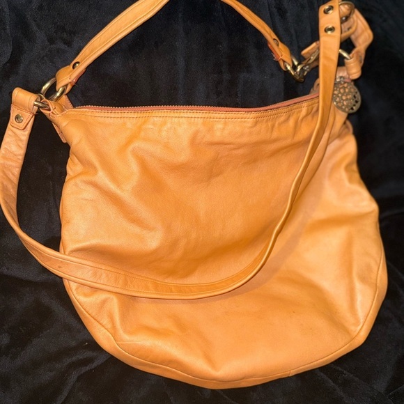 Coach Orange/Tan Leather Shoulder Bag - Picture 16 of 16